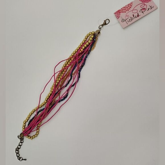 Tickled Pink Multi Strand Bracelet 9.5" - Picture 7 of 7